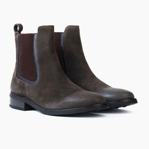 Thursday Boots - Duchess Chelsea Boots in dark olive suede
